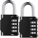 HOMIEST 2 Pack Combination Lock 4 Digit Outdoor Waterproof Padlock for School Gym Locker, Sports Locker, Fence, Toolbox, Gate, Case, Hasp Storage (Black)