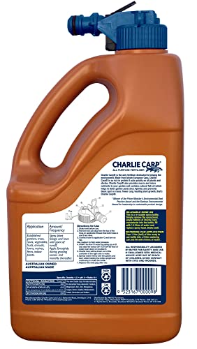 Charlie Carp CC81030 All-Purpose Fertiliser Hose-On Ready-to-Use 2.2L - Enhances Plant and Soil Health, Suitable for Lawns, Flowers, Veggies, and Citrus Trees