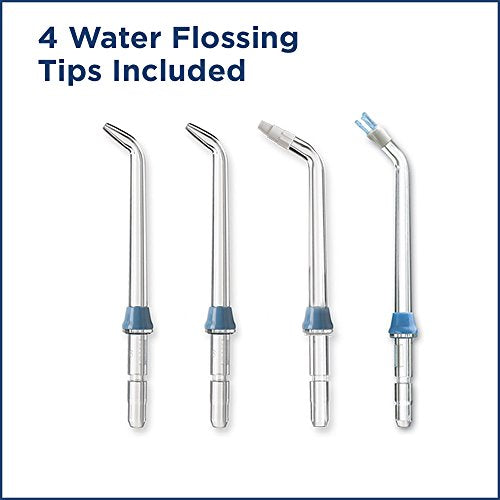 Waterpik Cordless Advanced Water Flosser WP-560 - 3 Pressure Settings - 360° Tip Rotation - 45 Seconds Water Capacity - Extra Quiet Design - 4x Flosser Tips - Dental Floss - Oral Hygiene - White