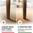 Non-Slip Furniture Grippers X-PROTECTOR 36 pcs - Premium 25 mm Furniture Pads - Best Self-Adhesive Rubber Feet for Furniture Feet - Ideal Non-Skid Furniture Floor Protectors to Keep Furniture in Place!