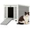 CO-Z Topnotch Weatherproof Outdoor Wooden Bunny Rabbit Hutch Pet Cage Cat Shelter in White