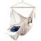 Chihee Hammock Chair Super Large Hanging Soft-Spun Cotton Rope Weaving Chair, Hardwood Spreader Bar Wide Seat Lace Swing Chair Indoor Outdoor Garden Yard Theme Decoration