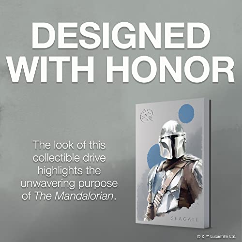 Seagate The Mandalorian Drive Special Edition FireCuda External Hard Drive 2TB Officially-Licensed - 2.5 Inch USB 3.2 Gen 1 Blue LED RGB Lighting with Rescue Services (STKL2000405)