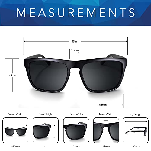 Sirvello Mens Sunglasses Women Polarised UV400 Protection Square
