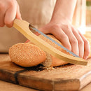 Jutom Wooden Bread Bow Knife 15.8 Inch Serrated Knife with Wooden Handle Bread Slicer Bread Knife for Homemade Bread Sourdough Bread Cutter with Linen Storage for Cutting Bagel, 40*7*2cm