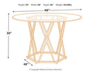 Signature Design by Ashley D275-15 Madanere Dining Table, Round, Chrome