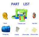 OWZJUHA Inflatable Bounce House with Slide, Jumping Castle with Blower and Ball Pit House, Two Dart Target Game