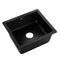 Cefito Stone Kitchen Sink 46 x 41cm Single Bowl Black Rectangle Sinks Granite, Laundry Bathroom Home Basin, Handmade Heavy Duty Oil Resistant Durable Thick Seamless Design Strainer Top Under Mount