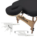 (Black) - STRONGLITE Portable Massage Table Package Olympia - All-In-One Treatment Table w/Adjustable Face Cradle, Pillow, Half Round Bolster & Carrying Case