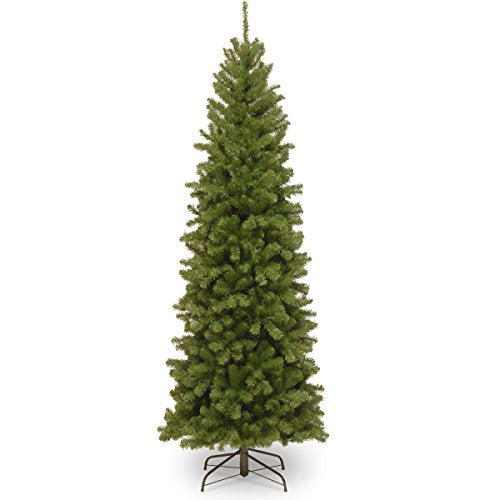 National Tree Company Artificial Slim Christmas Tree, Green, North Valley Spruce, Includes Stand, 6.5 Feet