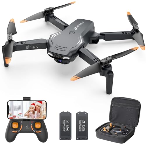 Heygelo S90 Drone with Camera for Adults, 1080P HD Mini FPV Drone for Kids Beginners, Foldable RC Quadcopter Toys Gifts for Boys Girls with Altitude Hold, Gravity Control, 2 Batteries and Carry Case