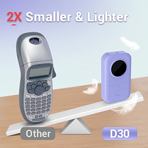 Label Maker - D30 Mini Bluetooth Label Maker Machine, Thermal Wireless Portable Label Printer, Small Sticker Printer Maker Machine for iOS & Android, Christmas Birthday Gift, Purple