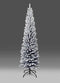 SHATCHI 4Ft-8Ft Artificial Slim Christmas Pencil Tree Holiday Home Decorations with Pointed Tips and Metal Stand Black/White/Frosty Green, Snow Flock, 6ft