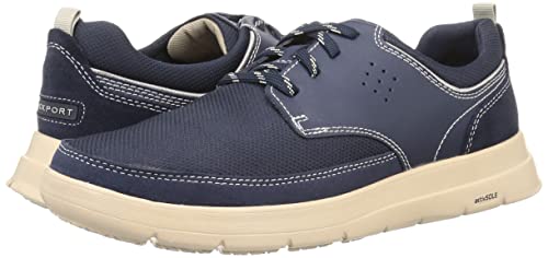 ROCKPORT Men's Truflex Cayden Plain Toe Sneaker, New Dress Blues Mesh/Leather, 8