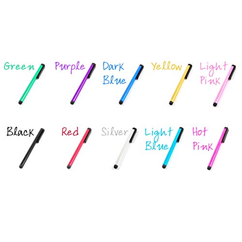 [10 Pack] MEZON Universal Capacitive Touch Screen Stylus Pens – Vibrant Colours, Convenient Size 10cm, Lightweight Design – Compatible with All Tablets and Smartphones