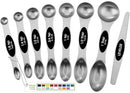 (Magnetic) - Spring Chef Magnetic Measuring Spoons Set, Dual Sided, Stainless Steel, Fits in Spice Jars, Set of 7