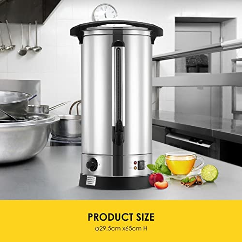 Maxkon 28L Stainless Steel Hot Water Urn 2000W Electric Hot Beverage Dispenser with Boil Dry Protection