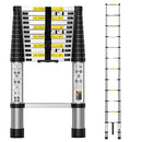 3.8M/12.5FT Telescopic Aluminium Ladder, Independent Height Locking, Extension Compact Ladder Lightweight Folding Collapsible Ladder, Heavy Duty Non Slip Extend Climb Ladder