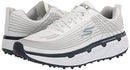 Skechers Men's Go Ultra Max Spikeless Golf Shoe, White/Gray/Blue, 9