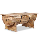 'vidaXL Solid Mango Wood Handmade Coffee Table with Interior Compartment, Vintage Charm for Living Room and Bedroom.