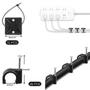 SOULWIT 200PCS Cable Management Kit,4 Cable Sleeves,37 Cable Clips,7 Cable Holders,10 Zip Tie Mounts,20 Cable Clip Nails,100 Cable Fastening Ties,20+2 Roll Cable Straps for TV PC Computer Under Desk