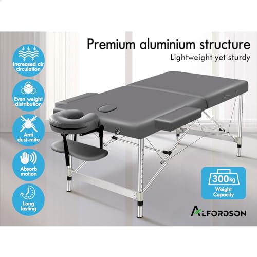 ALFORDSON Massage Table Folding Massage Bed 75cm Wide Portable Aluminium Beauty SPA Treatment Waxing Massage Bed Desk