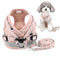 ZUNEA No Pull Small Dog Harness and Lead Set Adjustable Reflective Step-in Chihuahua Vest Harnesses Mesh Padded Plaid Escape Proof Puppy Jacket for Boy Girl Pet Dogs Cats Pink XS