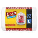 Glad Wavetop Tie Rubbish Bags, 72 Large Kitchen Tidy Bags, Large Size Fits 35L Bin, 72 Count