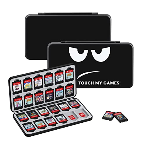 OLAIKE 24-Slot Switch Game Case Compatible with Nintendo Switch Game Cards, Portable Switch Game Cartridge Holder with 24 Game Card Slots and 24 Mirco SD Card Slots for Lite/OLED/NS Games, Not Touch