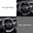 CAR-GRAND Reflective Leather Steering Wheel Cover,14.5~15 inch Universal Fit for 95% Suvs,Sedans,Vans,Trucks Unique Design for Cute Adorable Women Girly (Black)