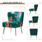HULALA HOME Fabric Dining Chair Upholstered Vanity Chair Kitchen Accent Chair with Metal Legs for Dining Room Living Room & Bedroom (2, Blue)