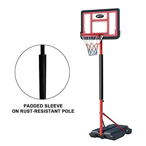 Genki 1.05-1.65m Kids Portable Basketball Hoop Stand System Backboard Net Ring Ball Set