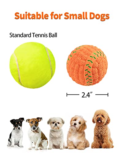 Squeaky Dog Balls, [4 Pack] Interactive Latex Rubber Squeak Dog Toys, 2.4'' Soft Bouncy Fetch Play Ball Toy for Small Dogs Puppies