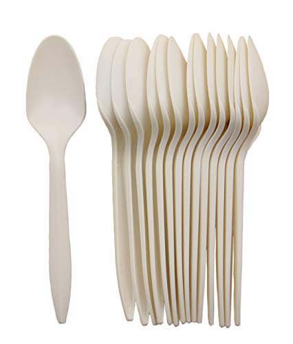 GreenWorks Eco-friendly 6 Plant Starch Disposable Cutlery Spoons1000 Count Cornstarch Biodegradable Spoons