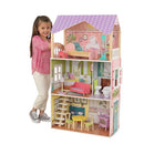 KidKraft Poppy Wooden Dolls House with Furniture and Accessories Included, 3 Storey Play Set for 30 cm/12 Inch Dolls, Kids' Toys, 65959