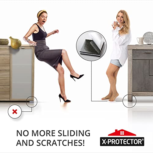 NON SLIP FURNITURE PADS X-PROTECTOR -PREMIUM 8 pcs 4â€ Furniture Pad! Best SelfAdhesive Furniture Grippers Rubber Feet Couch Stoppers â€“Ideal Furniture Floor Protectors Furniture Feet for Fix Furniture