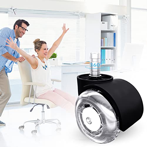 Office Chair Casters Wheelsï¼ˆSet of 5) - 2" Heavy Duty Mute Desk Chair Wheels Replacement 2200Lbs- Office Chair Wheels for Hardwood Floors- Universal Fit Wheels for Office Chair