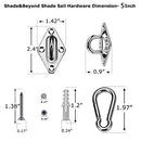 (for Rectangle and Square 13cm, Silver) - Shade & Beyond 316 Marine Grade Shade Sail Hardware Kit for Rectangle and Square Sun Shade Sail Installation, 24 Pcs Silver