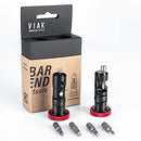 Handlebar End Plugs Multi Tools - Bar End Tool Includes Chain Tool, TORX T25, HEX 3/4/5mm - Bike Tool Kit for MTB/Road Bicycle (red)