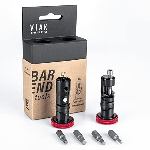 Handlebar End Plugs Multi Tools - Bar End Tool Includes Chain Tool, TORX T25, HEX 3/4/5mm - Bike Tool Kit for MTB/Road Bicycle (red)
