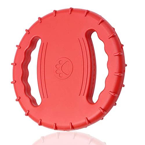 Red Dog Frisbee Dog Tugger Toy Indestructible Dog Flying Disc for Small and Medium Dogs