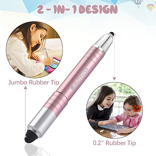 Stylus Pen for Kids Tablet, Easy Grip Kids Stylus Pen for Apple iPad Air Capacitive Stylus for Kid Student Drawing Writing, Stylist Pen for Chromebook Android Fire Edition Tablet - Rose Gold