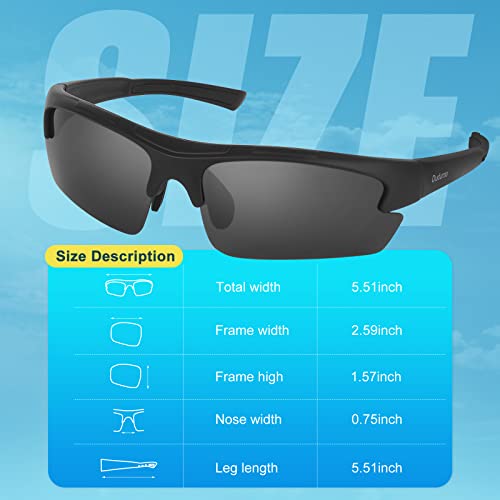 Duduma Polarized Sports Sunglasses for Men Fishing Cycling Running Golf Driving Sun Glasses TR62 Superlight Frame (Matte Black)