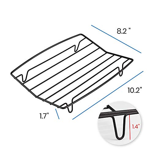 Roasting Rack for Roasting Pan,Baking Rack for Cooking, Roasting, Cooling and Grilling,V Shape Non-Stick Wire Rack,10×8" Black