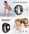 Smart Watch Men Women Bluetooth Answer Make Call for Android iOS Phone 123 Sport Modes Fitness Activity Tracker 1.85"Square Screen Heart Rate Sleep Monitor IP67 Waterproof Black Silicone Smartwatch
