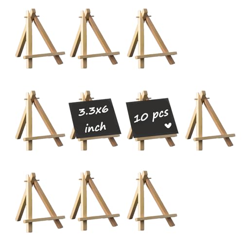 Yotsuba 10 Pieces 6 inch Mini Wooden Easels - Versatile Table Card Stand & Display Holder