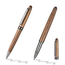 Wood Ballpoint Pen Set 2 Pack, Fancy Wooden Pens and Rollerball Pen for Men Extra 4 Ink Refills (2 Blue & 2 Black) Nice Writing Pen Gift Set for Business Journaling Executive Signature