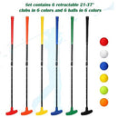 Wettarn 6 Set Golf Putters for Men and Women Two Way Mini Golf Putter with 6 Golf Balls Kids Putter Bulk for Right or Left Handed Golfers Adjustable Length Golf Clubs Set (Bright Color)