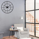 Room Tide, Large Wall Clock, Silent Wall Clocks for Living Room Decor, Black Clock, Decorative Wall Clock, Metal Wall Decor, Easy to Read Kitchen Clock, Extra Large Wall Clock, Classroom Clock, 45cm