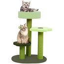 Cat Scratching Post, Mushroom Claw Scratcher Pole Natural Sisal Rope Scratching Board for Indoor Kitten Training Interactive Toys Activity Center Small Cats Tree Climbing Tower House Accessories (Green Cat Tower)